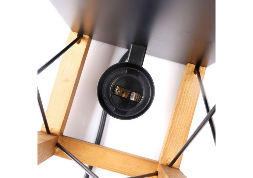 Applique murale en bois et métal, avec câble et prise "Montse"-E27 - L5024 - Barcelona LED