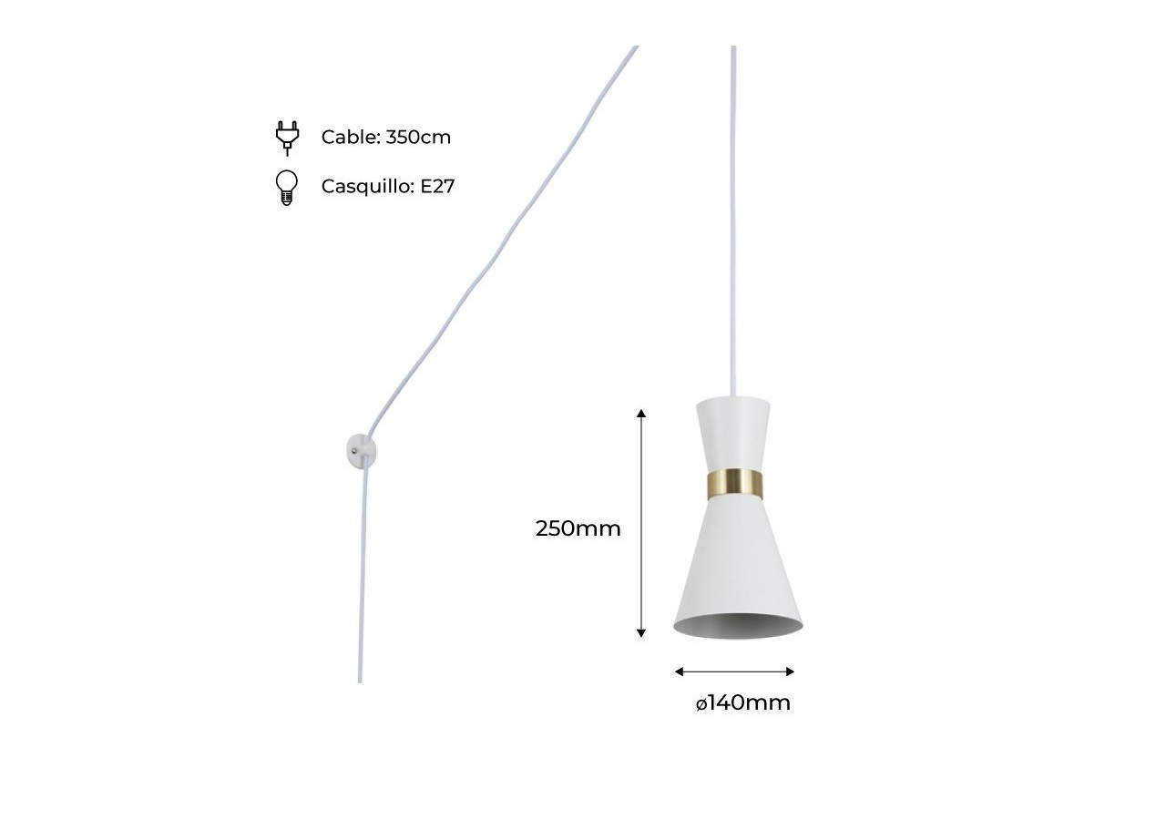 Suspension en métal avec prise "Mir"-E27 - LN3011-EU-BD - Barcelona LED