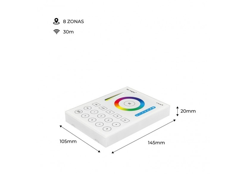 Télécommande murale 8 Zones RGB+CCT | Mi Light - B8-RGB+CCT - Barcelona LED