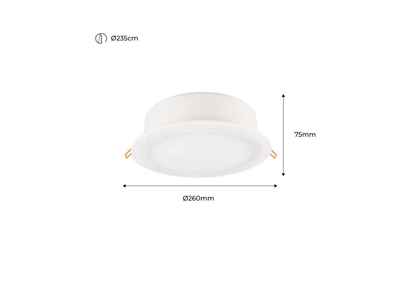Spot LED encastrable rond étanche CCT Fumagalli "Teresa 260" 18W IP55 - 5L0.000.000.WYE1K - Barcelona LED