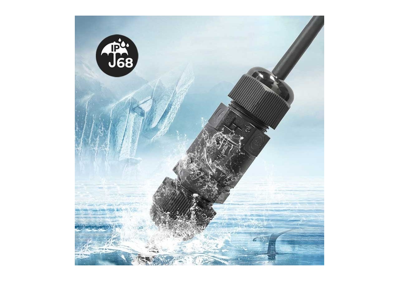 Connecteur de câble étanche IP68 0,5 mm²-2mm² 0,5 mm²-2mm² Connecteur de câble étanche - M684-A - Barcelona LED