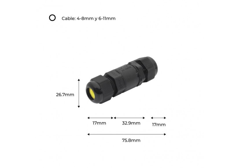 Connecteur de câble étanche IP68 0,5 mm²-2mm² 0,5 mm²-2mm² Connecteur de câble étanche - M684-A - Barcelona LED