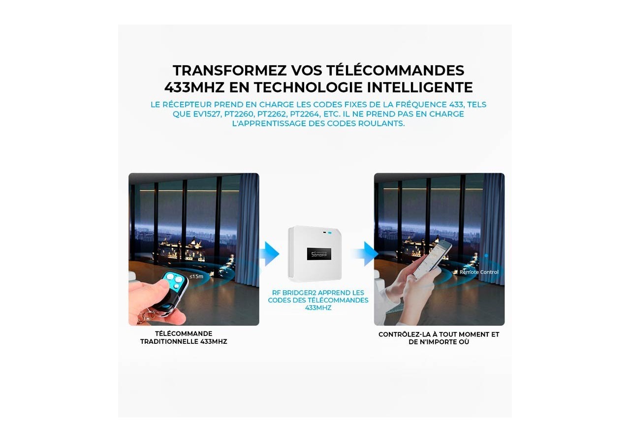 Sonoff RF Bridge R2 Pont RF-WiFi 433MHz - SONOFFBRIDGER2 - Barcelona LED