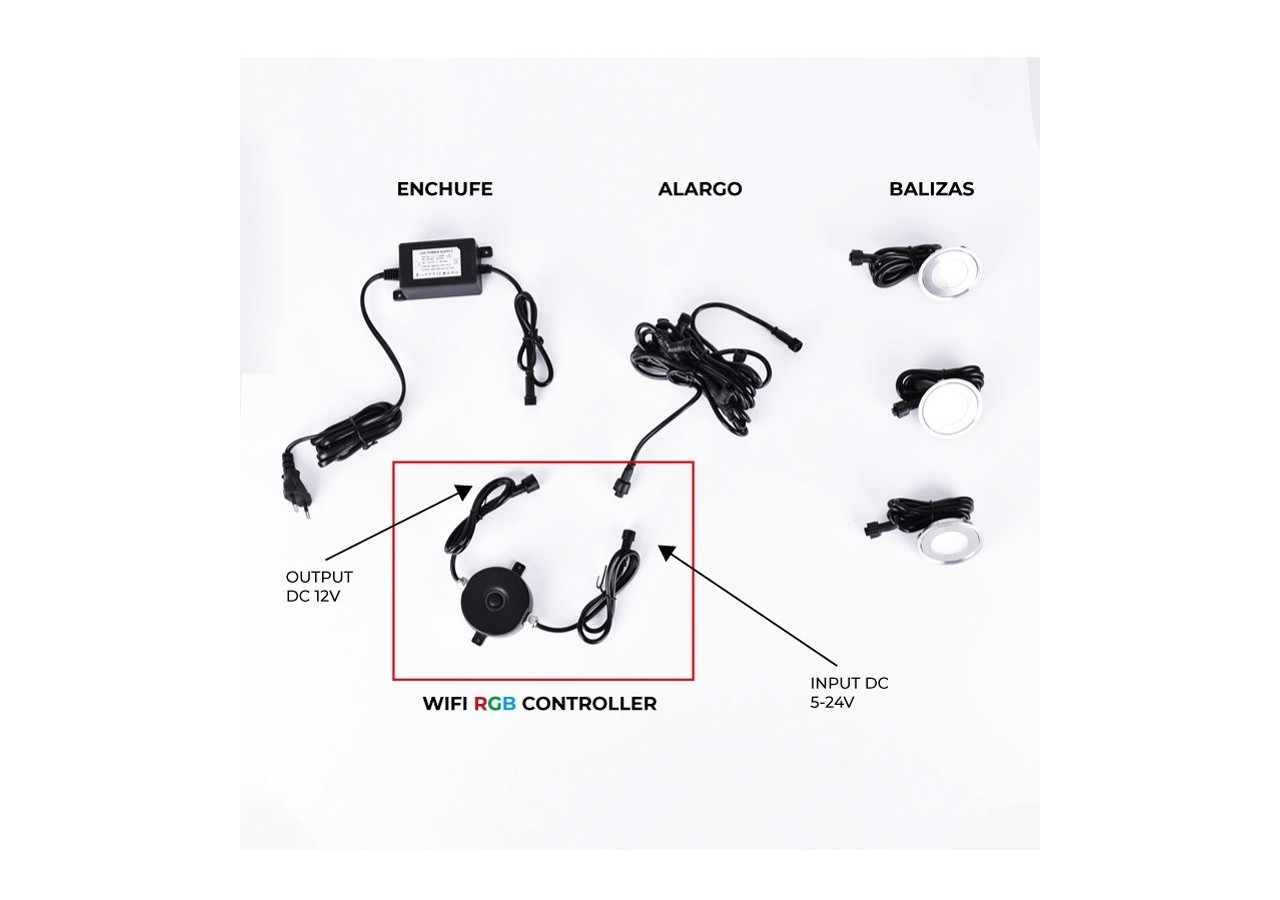 Contrôleur Wifi RGB 96W pour balises DC 5-24V - BA50069 - Barcelona LED