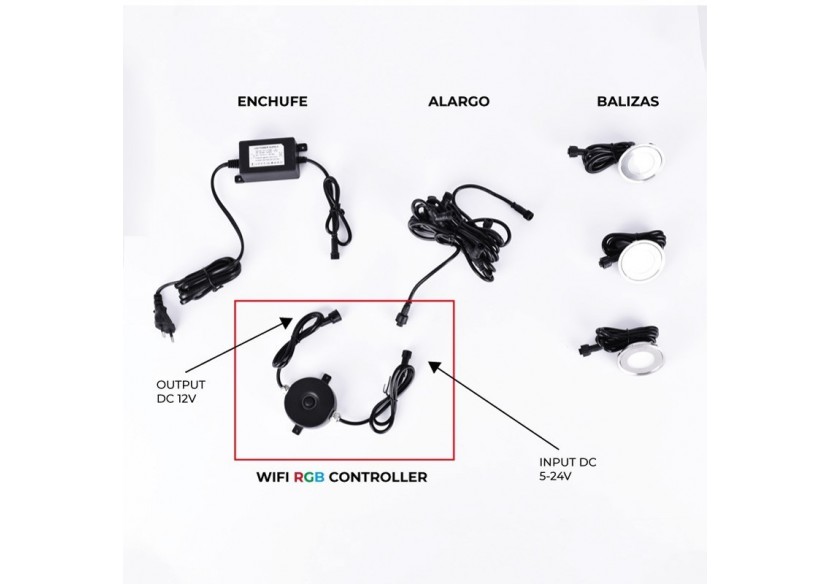 Contrôleur Wifi RGB 96W pour balises DC 5-24V - BA50069 - Barcelona LED