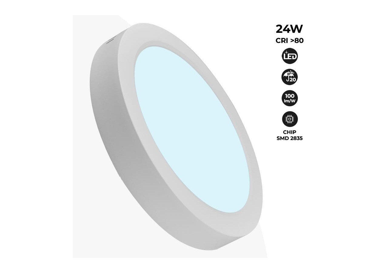 Plafonnier LED en saillie 24W Haute Efficacité - B1230-B-24W-BF - Barcelona LED