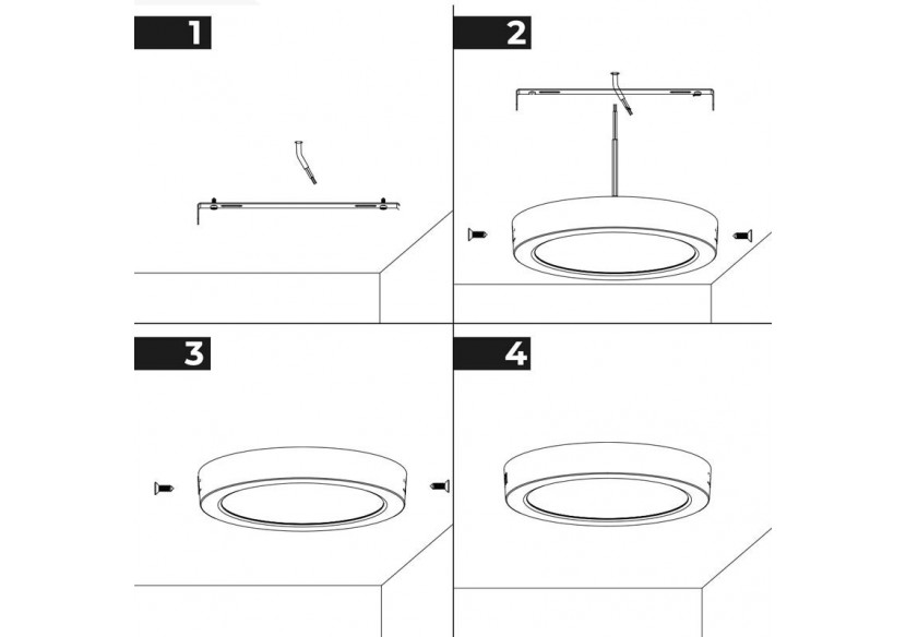 Plafonnier LED en saillie 24W Haute Efficacité - B1230-B-24W-BF - Barcelona LED