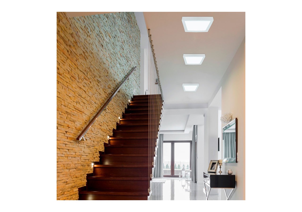 Plafonnier carré LED en saillie 24W Haute Efficacité - B1030-B-24W-BN - Barcelona LED