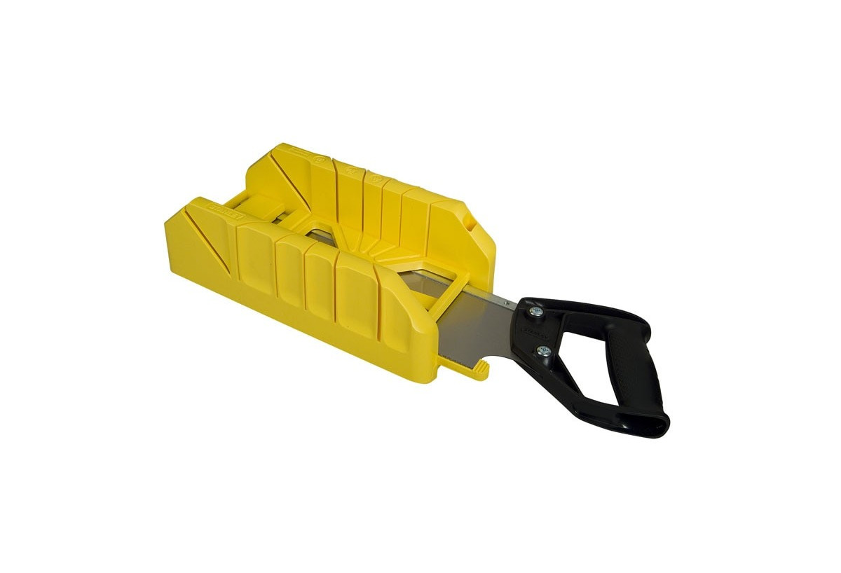 Boite A Coupe Holster En Plastique + Scie A Dos Integree - Stanley : Confort'Mat