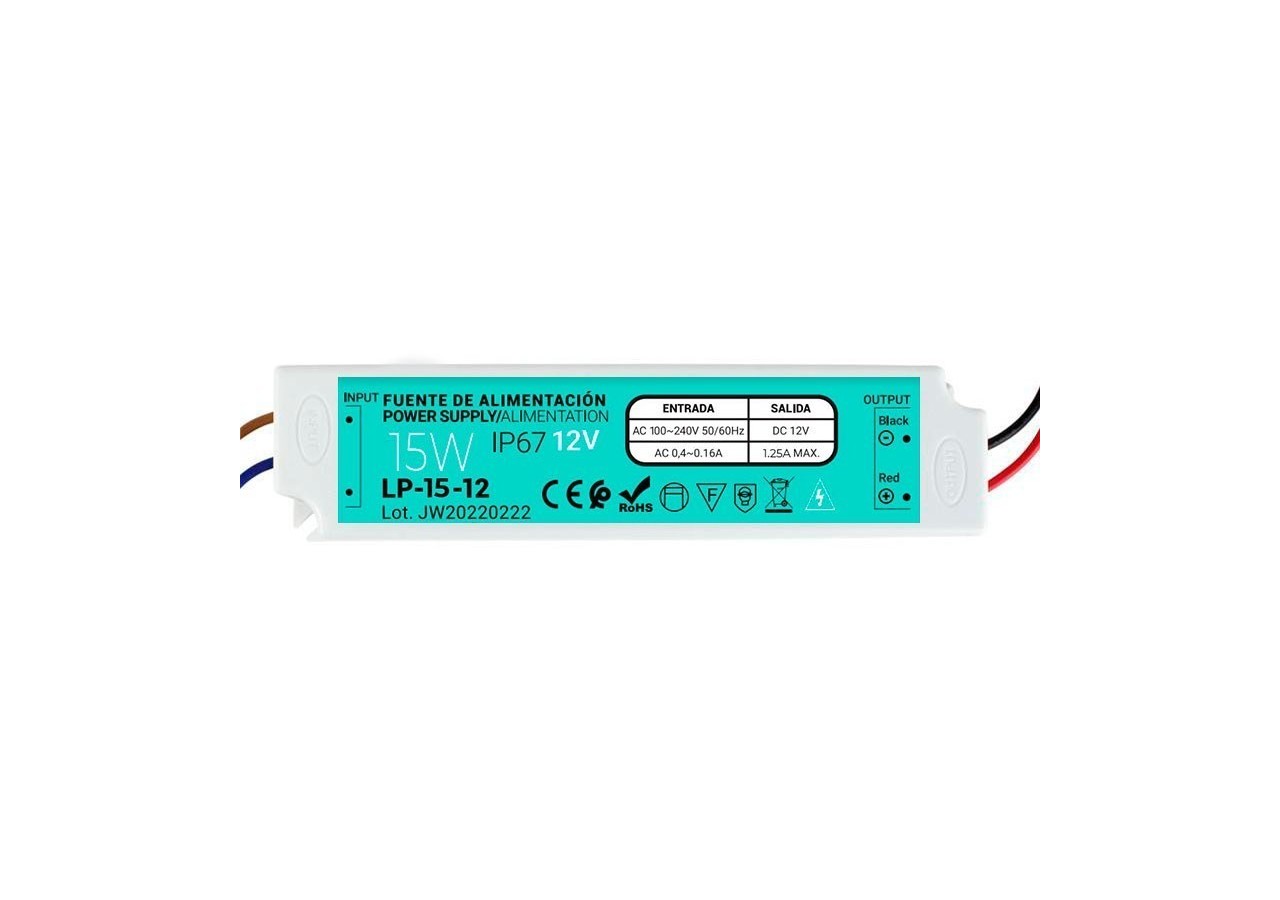 Alimentation étanche IP67 12V 15W - LP-15-12 - Barcelona LED
