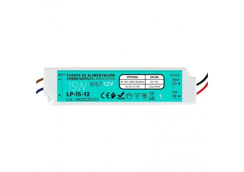 Alimentation étanche IP67 12V 15W - LP-15-12 - Barcelona LED Alimentation étanche IP67 12V 15W - LP-15-12 - Barcelona LED