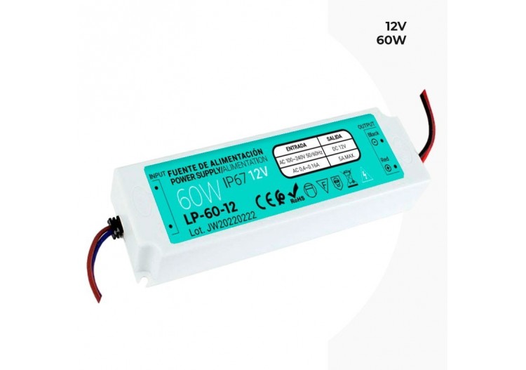 Alimentation étanche IP67 12V 60W - LP-60-12 - Barcelona LED