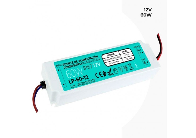 Alimentation étanche IP67 12V 60W - LP-60-12 - Barcelona LED