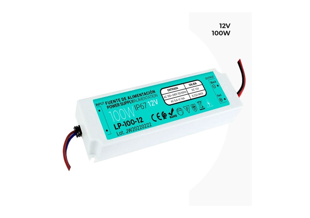 Alimentation étanche IP67 12V 100W - LP-100-12 - Barcelona LED