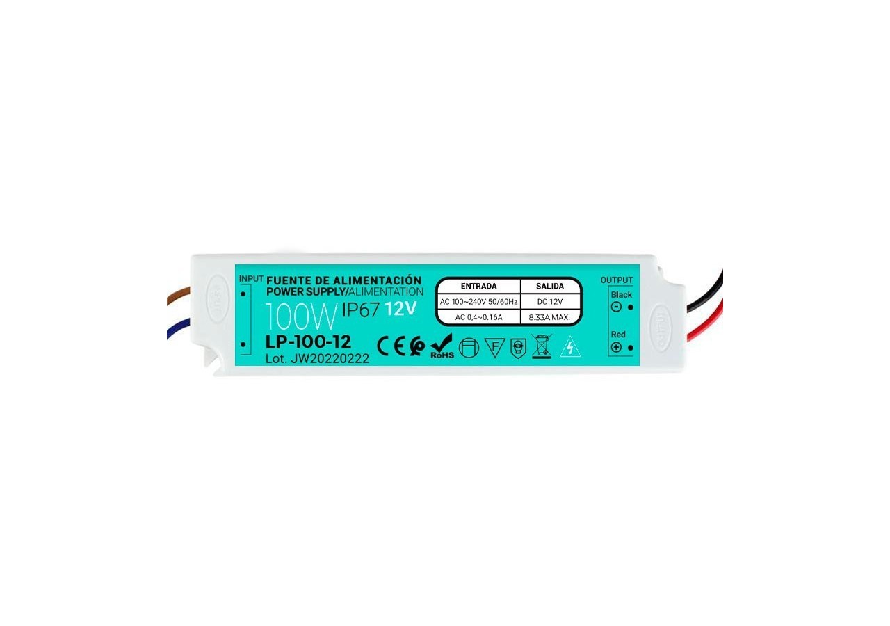 Alimentation étanche IP67 12V 100W - LP-100-12 - Barcelona LED