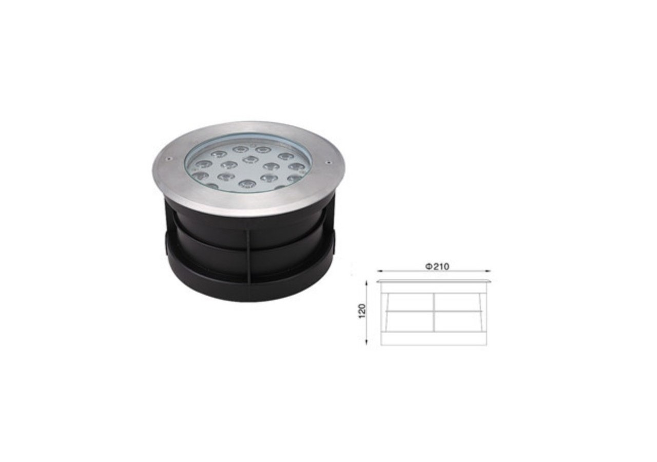 Spot LED extérieur encastrable au sol LED 18W 12V-DC IP67 3000K - BA50016-BC - Barcelona LED