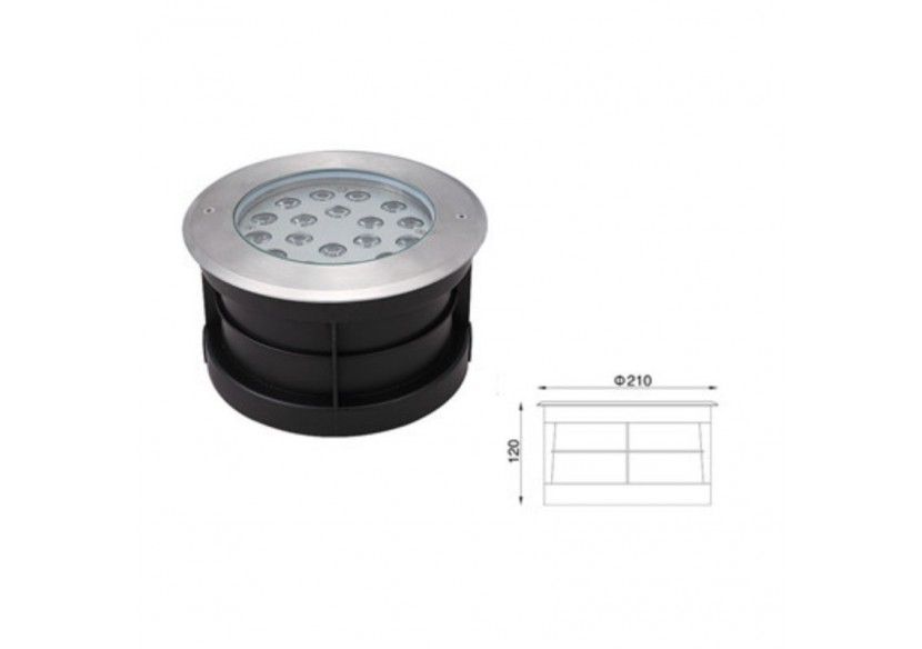 Spot LED extérieur encastrable au sol LED 18W 12V-DC IP67 3000K - BA50016-BC - Barcelona LED