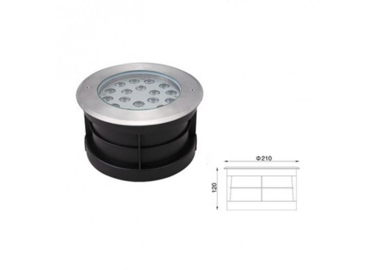 Spot LED encastrable au sol extérieur RGB 18W 12V DC IP67 - BA50016-RGB - Barcelona LED 2