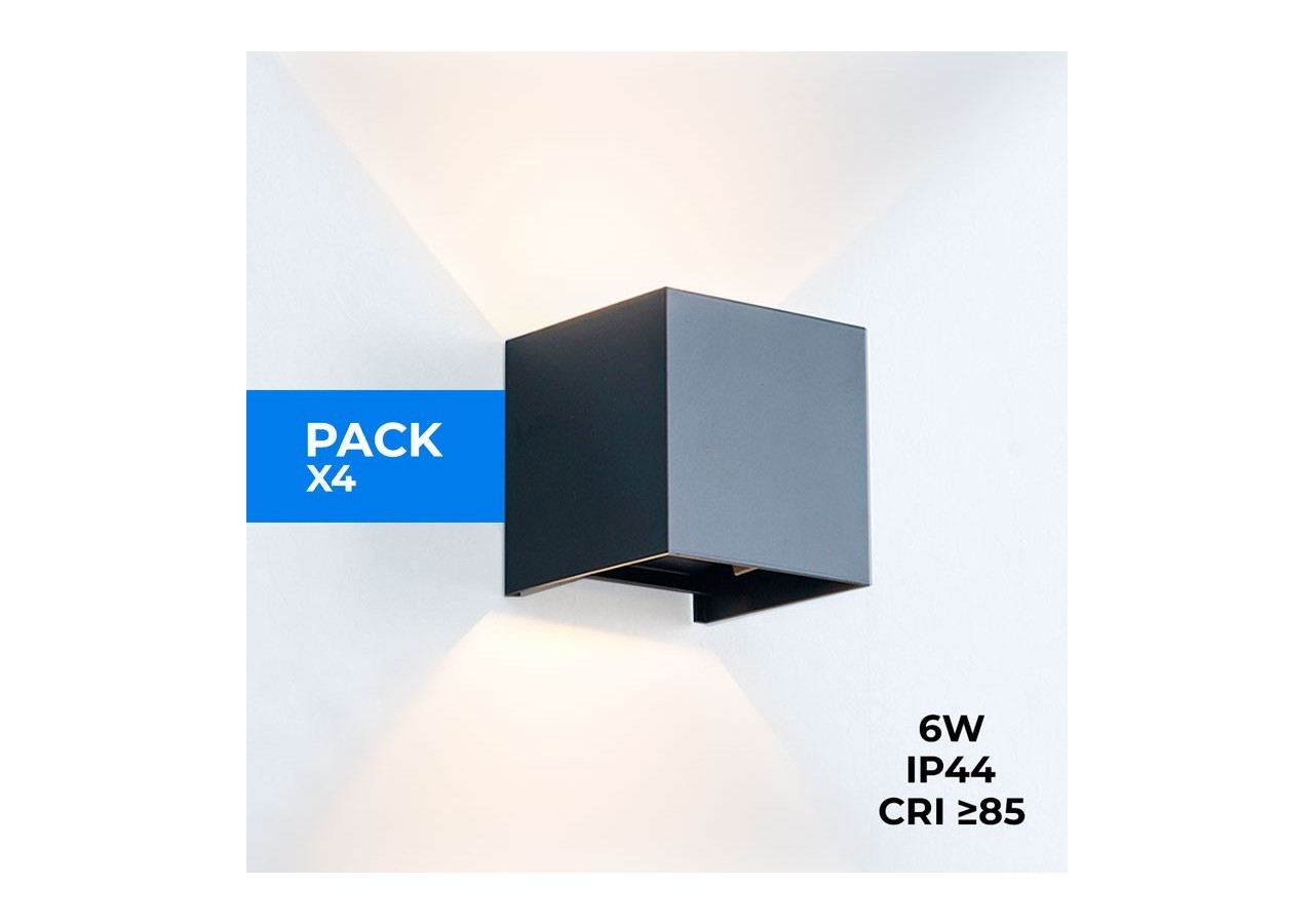 Lot de 4 appliques murales "KURTIN" 6W ouverture lumineuse réglable - K1515-4-N - Barcelona LED