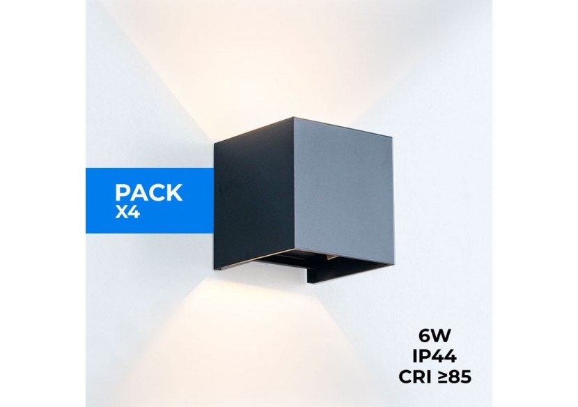 Lot de 4 appliques murales "KURTIN" 6W ouverture lumineuse réglable - K1515-4-N - Barcelona LED