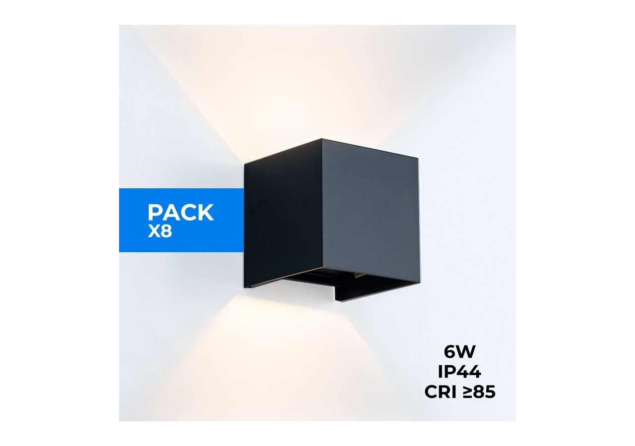 Lot de 8 appliques murales "KURTIN" 6W ouverture lumineuse réglable - K1515-8-N - Barcelona LED