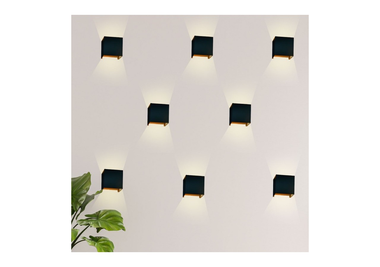 Lot de 8 appliques murales "KURTIN" 6W ouverture lumineuse réglable - K1515-8-N - Barcelona LED