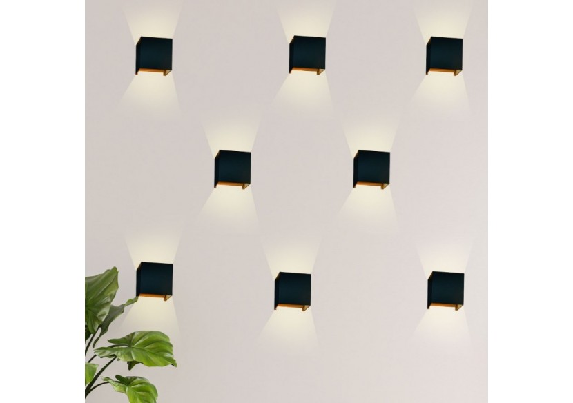 Lot de 8 appliques murales "KURTIN" 6W ouverture lumineuse réglable - K1515-8-N - Barcelona LED