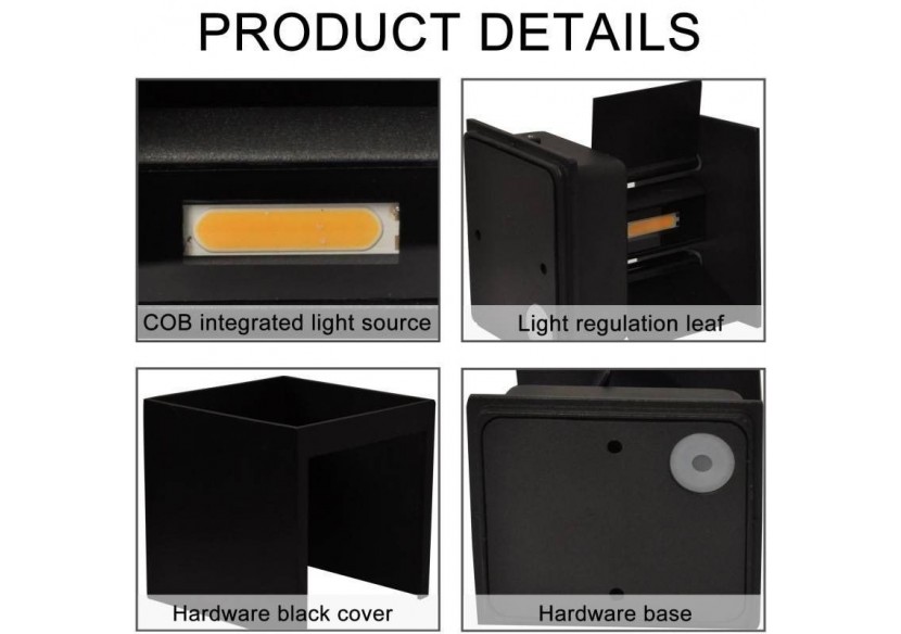 Lot de 2 appliques murales "KURTIN" 6W ouverture lumineuse réglable - K1515-2-N - Barcelona LED