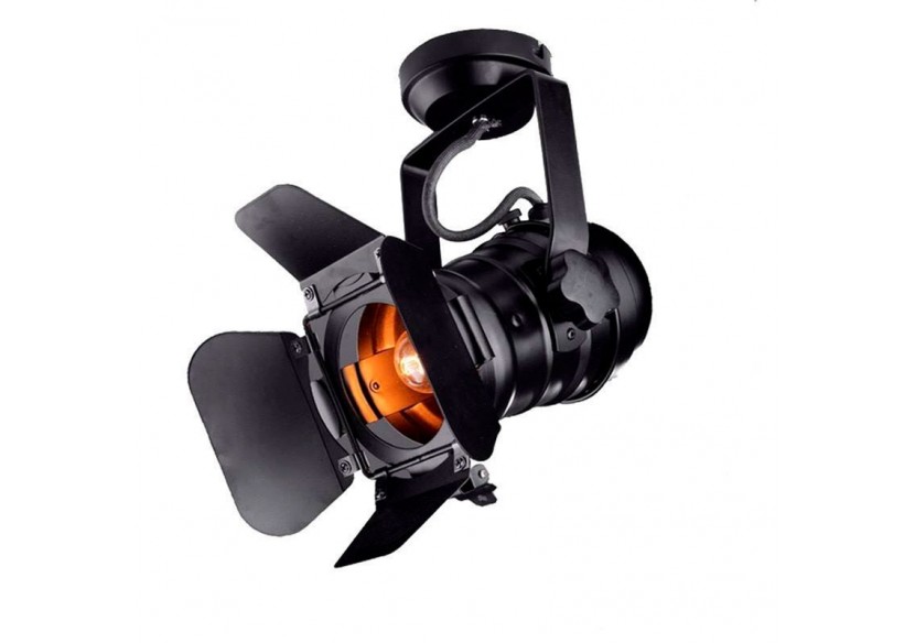 Kit projecteur "CINEMA" orientable pour rail avec ampoule LED PAR30 E27 - K233-BN - Barcelona LED