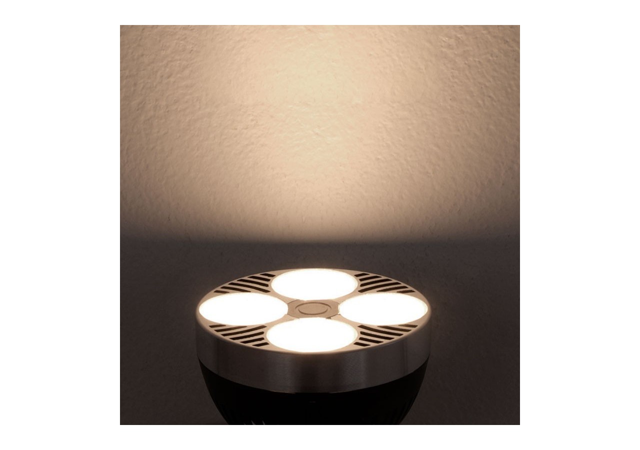 Kit projecteur "CINEMA" orientable pour rail monophasé avec ampoule LED PAR30 E27 - K233-MON-BN - Barcelona LED