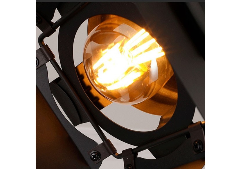 Kit projecteur "CINEMA" orientable pour rail triphasé avec ampoule LED PAR30 E27 - K233-TRI-BN - Barcelona LED