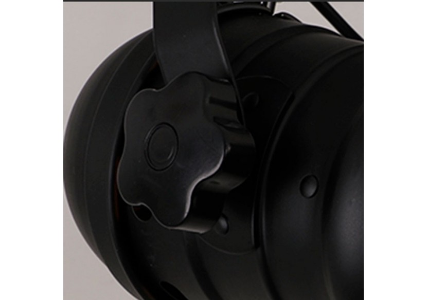 Kit projecteur "CINEMA" orientable pour rail triphasé avec ampoule LED PAR30 E27 - K233-TRI-BN - Barcelona LED