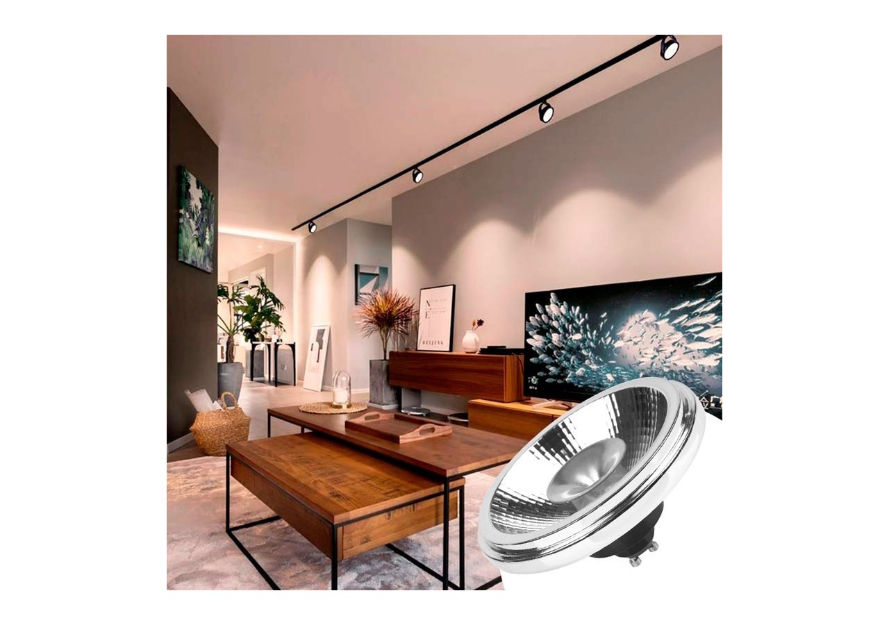 Pack Spot LED rail triphasé + Ampoule LED AR111 GU10 - K00581-N-BC - Barcelona LED