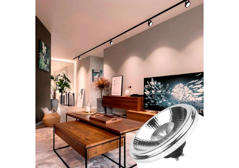 Pack Spot LED rail triphasé + Ampoule LED AR111 GU10 - K00581-N-BC - Barcelona LED
