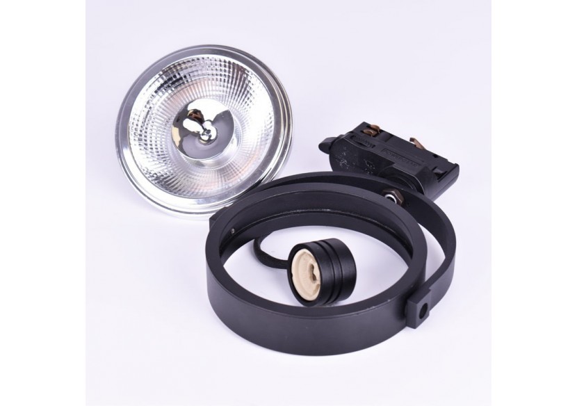 Pack Spot LED rail triphasé + Ampoule LED AR111 GU10 - K00581-N-BC - Barcelona LED