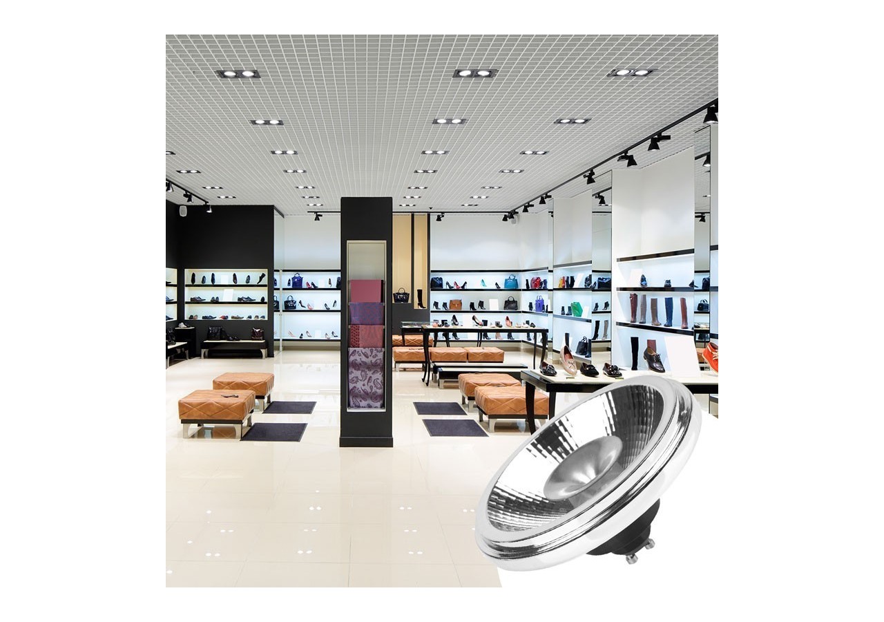 Pack Spot LED rail triphasé + Ampoule LED AR111 GU10 - K00581-N-BC - Barcelona LED