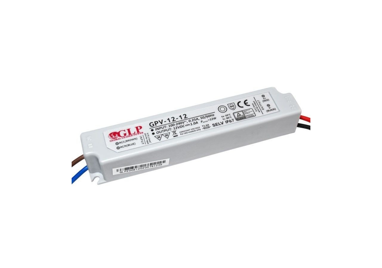 Alimentation LED étanche 12V DC-12W- IP67-GLP - GPV-12-12 - Barcelona LED