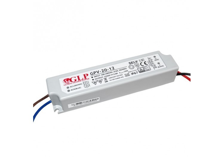 Alimentation LED étanche 12V DC-20W- IP67-GLP - GPV-20-12 - Barcelona LED