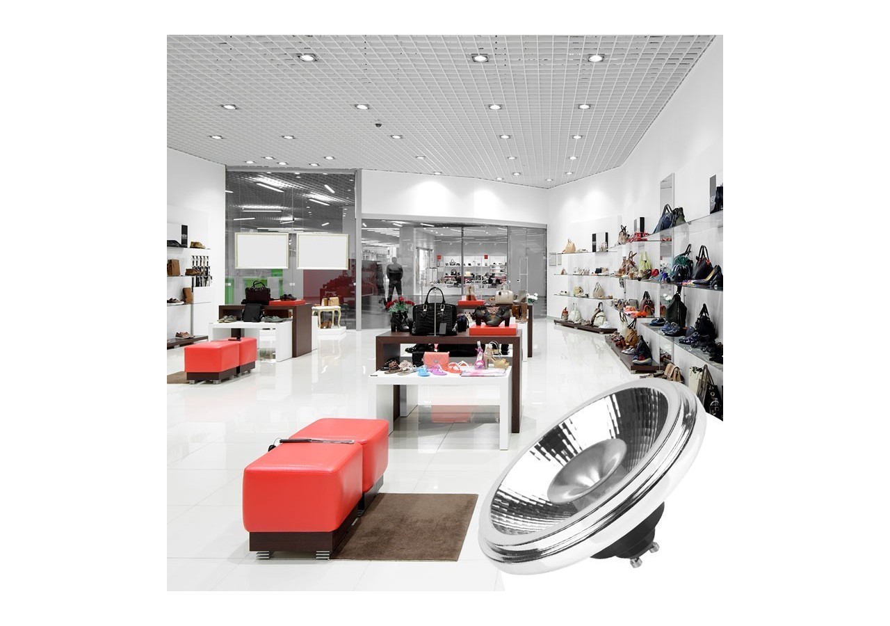 Pack projecteur rail monophasé + ampoule LED AR111 GU10 - K00582-N-BC - Barcelona LED