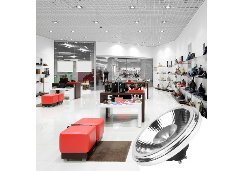 Pack projecteur rail monophasé + ampoule LED AR111 GU10 - K00582-N-BC - Barcelona LED