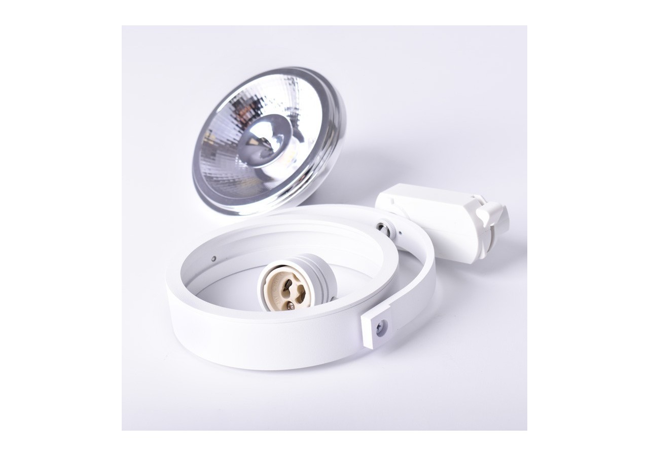 Pack projecteur rail monophasé + ampoule LED AR111 GU10 - K00582-N-BC - Barcelona LED