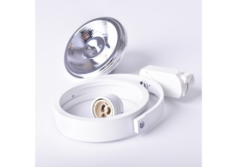 Pack projecteur rail monophasé + ampoule LED AR111 GU10 - K00582-N-BC - Barcelona LED