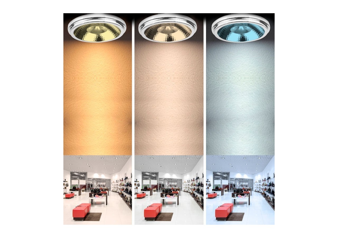 Pack projecteur rail monophasé + ampoule LED AR111 GU10 - K00582-N-BC - Barcelona LED