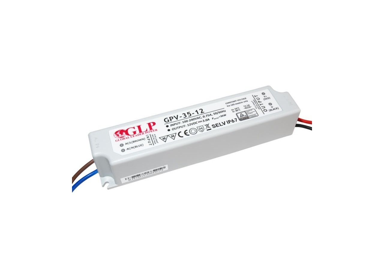 Alimentation LED étanche 12V DC-35W- IP67-GLP - GPV-35-12 - Barcelona LED
