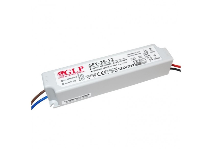 Alimentation LED étanche 12V DC-35W- IP67-GLP - GPV-35-12 - Barcelona LED