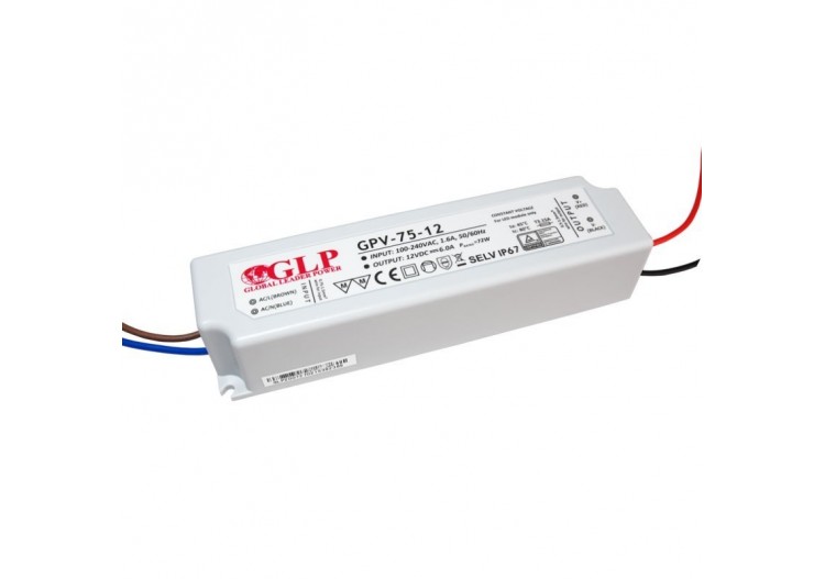 Alimentation LED étanche 12V DC-75W- IP67-GLP - GPV-75-12 - Barcelona LED