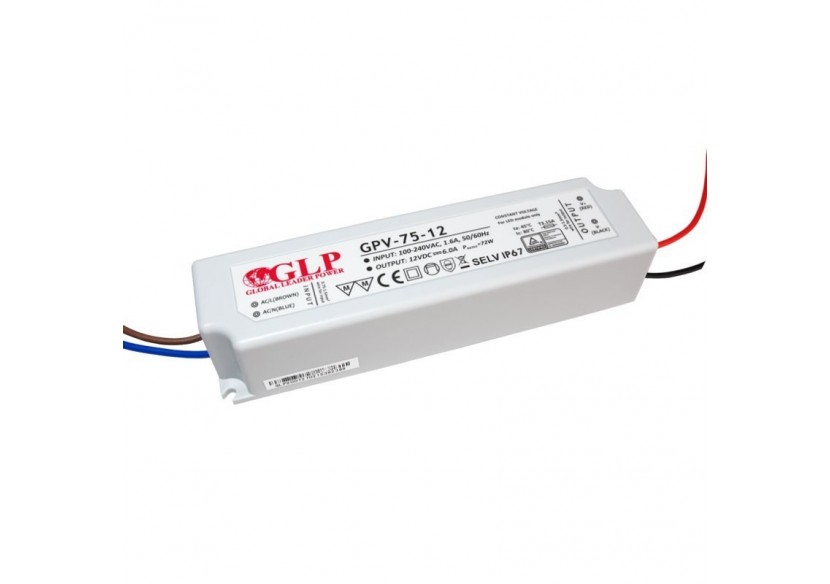 Alimentation LED étanche 12V DC-75W- IP67-GLP - GPV-75-12 - Barcelona LED
