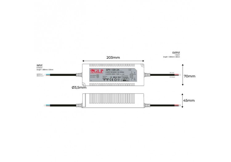 Alimentation LED étanche 12V DC-120W- IP67-GLP - GPV-120-12 - Barcelona LED 2