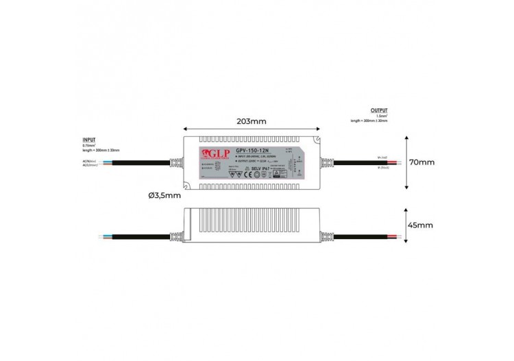 Alimentation LED 150W 12V-GPL - GPV-150-12 - Barcelona LED 2