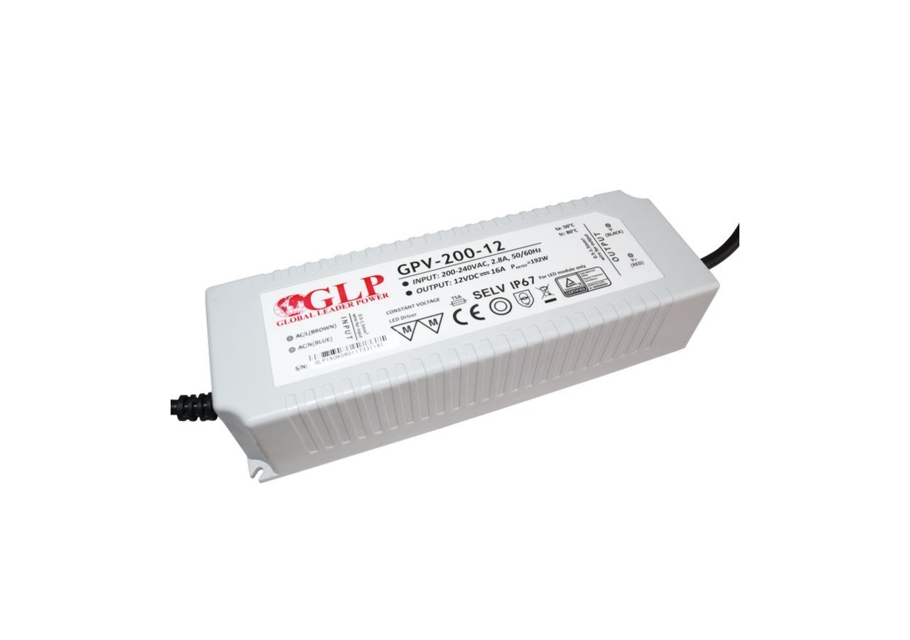 Alimentation LED étanche 12V DC-200W- IP67-GLP - GPV-200-12 - Barcelona LED